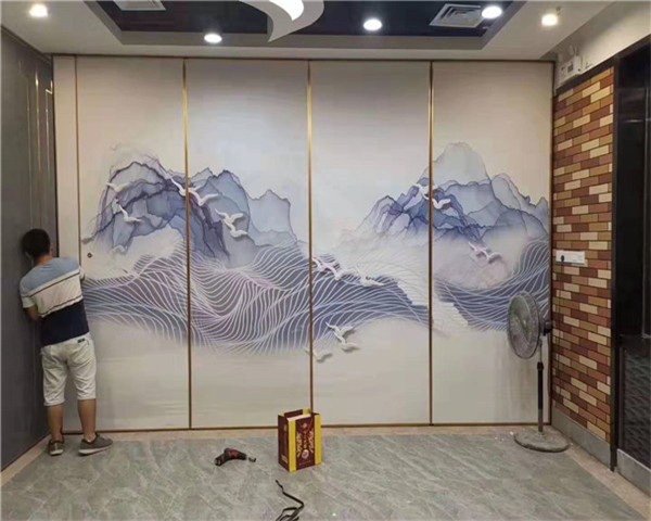 汉中山水画移动屏风